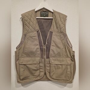 Orvis Upland Hunting Fishing Vest Men's M Shell & Game Pockets Tan